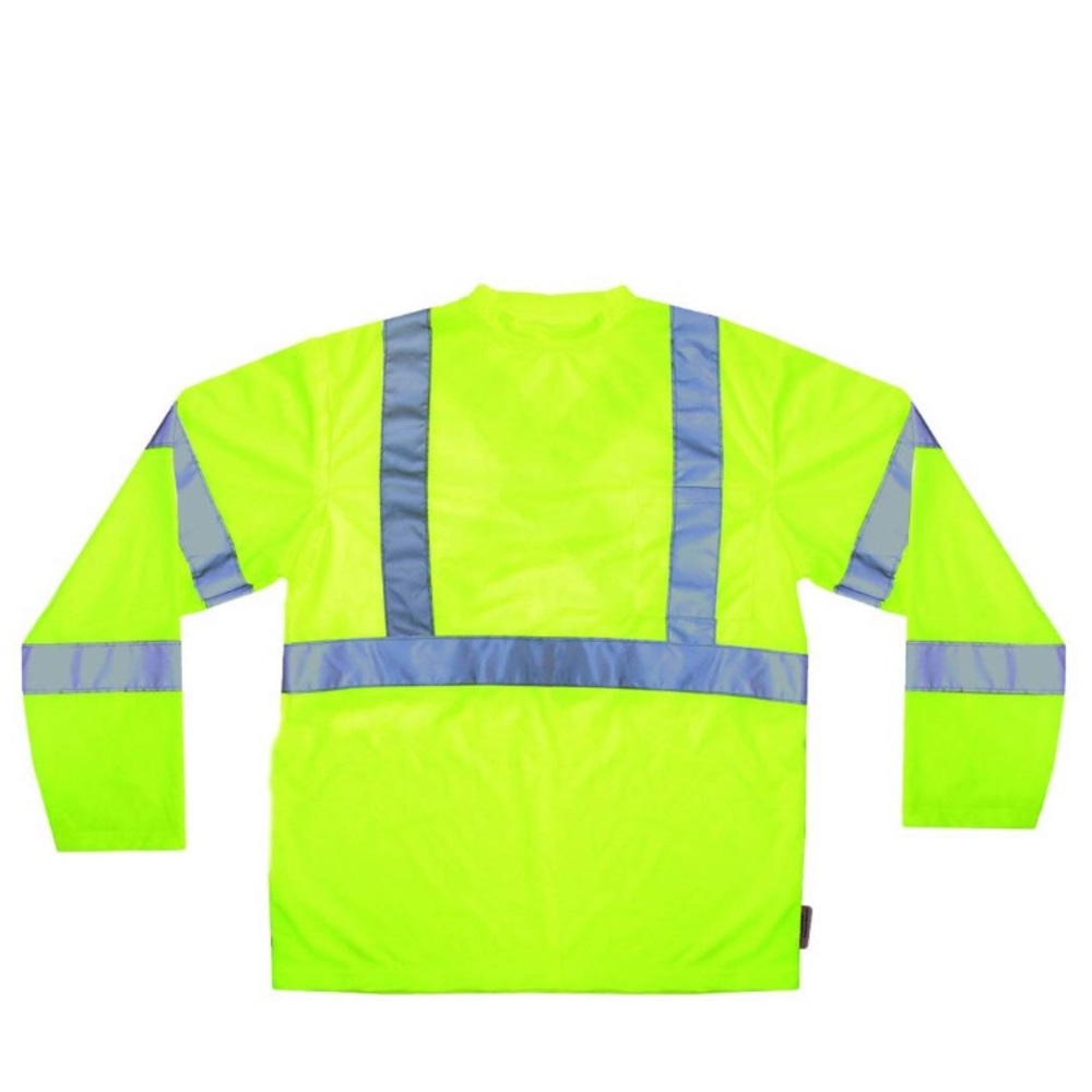 CLC Hi-Viz ANSI Class 3 Long Sleeve T-Shirt, Lime